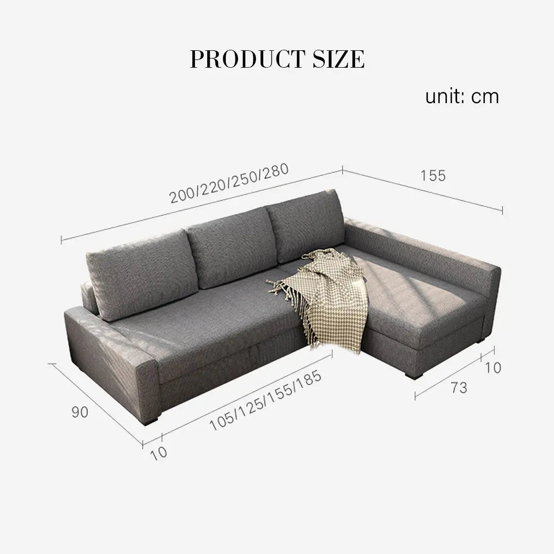 Edwards Three Seater Corner Sofa Bed With Storage, Linen Luxepalace.co.uk