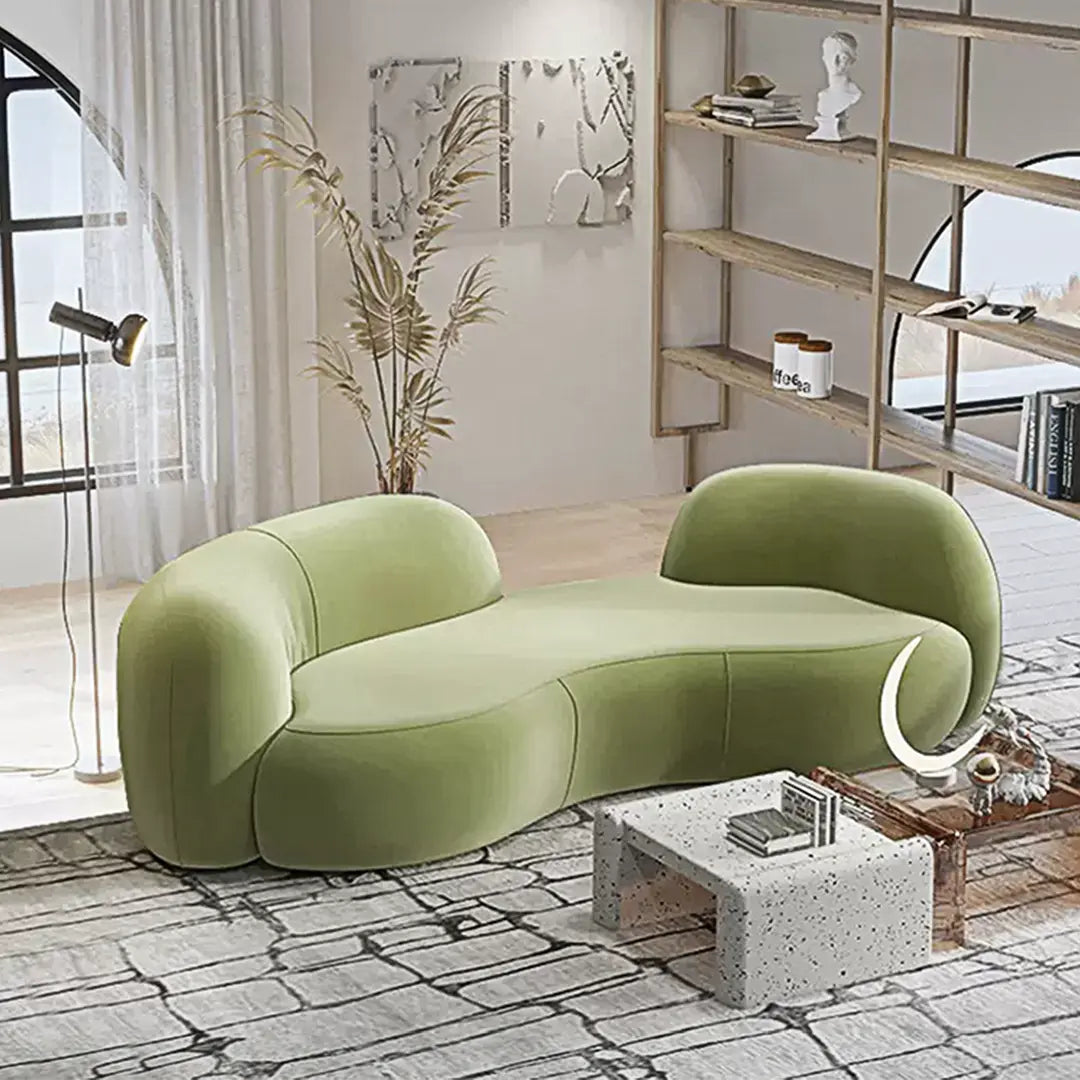 Elara Modern Curved Two Seater, Three Seater Sofa, Boucle Luxepalace.co.uk