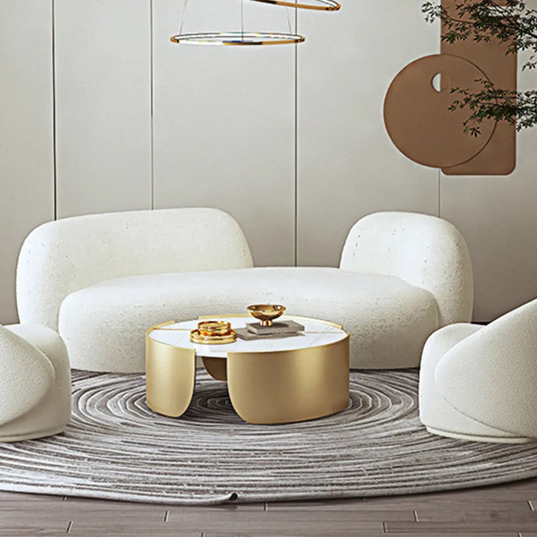 Elara Modern Curved Two Seater, Three Seater Sofa, Boucle Luxepalace.co.uk