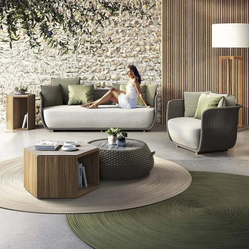 Eusden Rattan Outdoor Sofa Set, Outdoor Furniture Luxepalace.co.uk