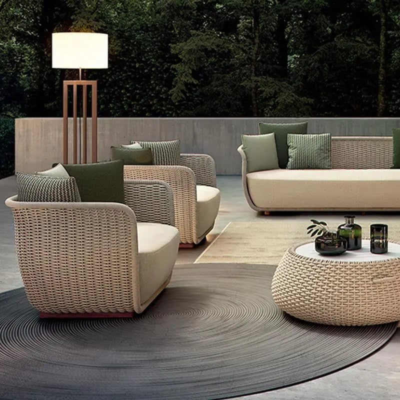 Eusden Rattan Outdoor Sofa Set, Outdoor Furniture Luxepalace.co.uk