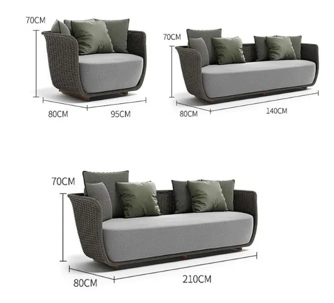 Eusden Rattan Outdoor Sofa Set, Outdoor Furniture Luxepalace.co.uk