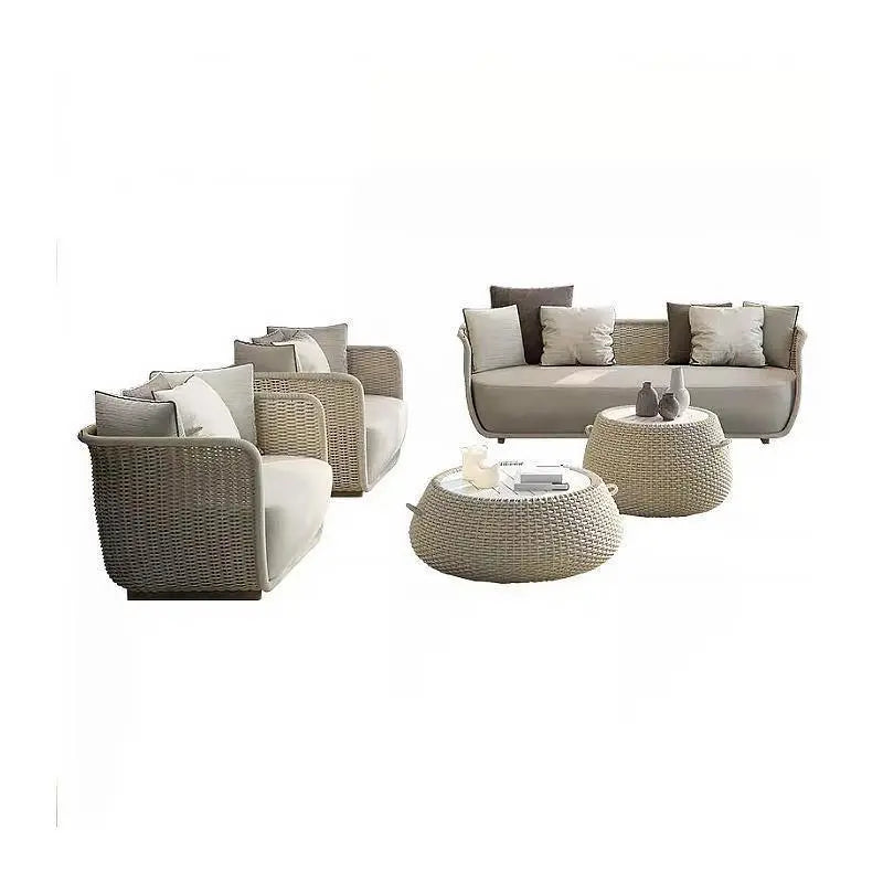 Eusden Rattan Outdoor Sofa Set, Outdoor Furniture Luxepalace.co.uk