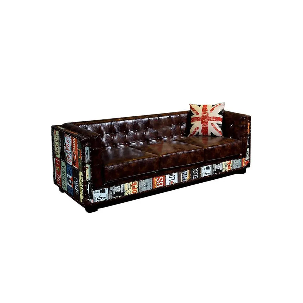 FK29 Aviator Three Seater Sofa, Real Leather Luxepalace.co.uk