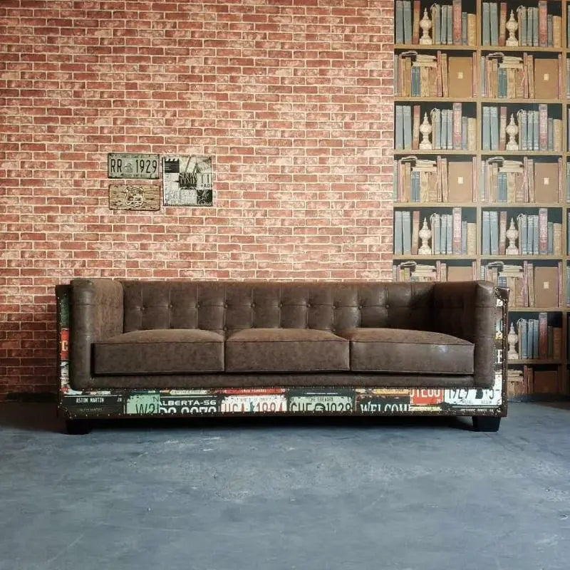 FK29 Aviator Three Seater Sofa, Real Leather Luxepalace.co.uk
