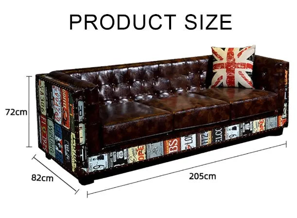 FK29 Aviator Three Seater Sofa, Real Leather Luxepalace.co.uk