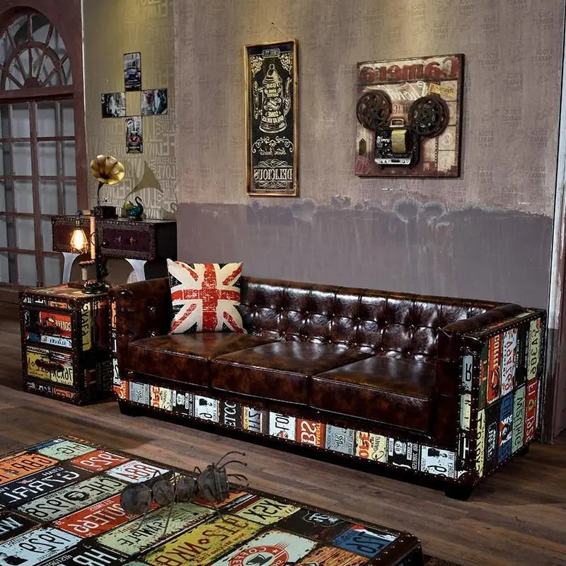 FK29 Aviator Three Seater Sofa, Real Leather Luxepalace.co.uk