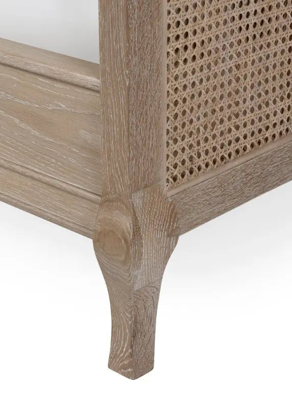 Fleur Rattan Bed 135cm - Light Oak Luxepalace