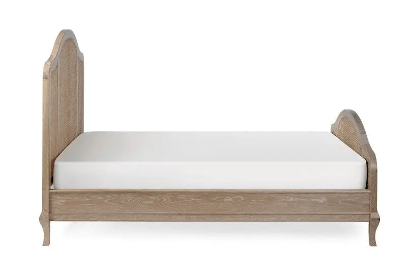 Fleur Rattan Bed 150Cm - Light Oak Luxepalace