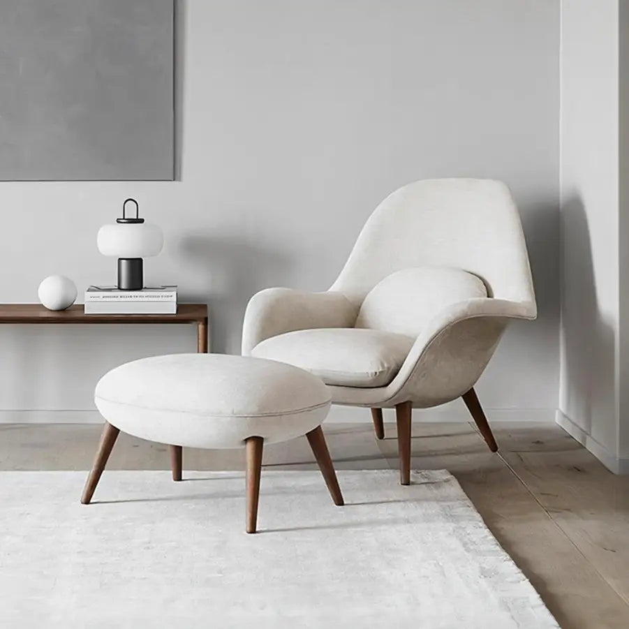 Fredericia Swoon Armchair And Footstool, Velvet Luxepalace.co.uk