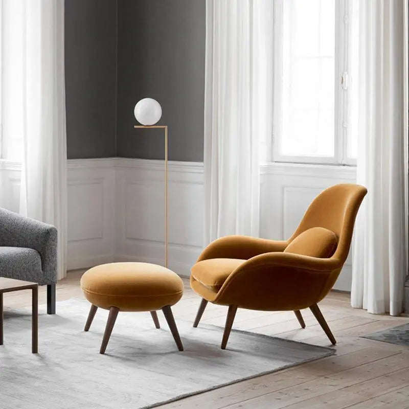 Fredericia Swoon Armchair And Footstool, Velvet Luxepalace.co.uk