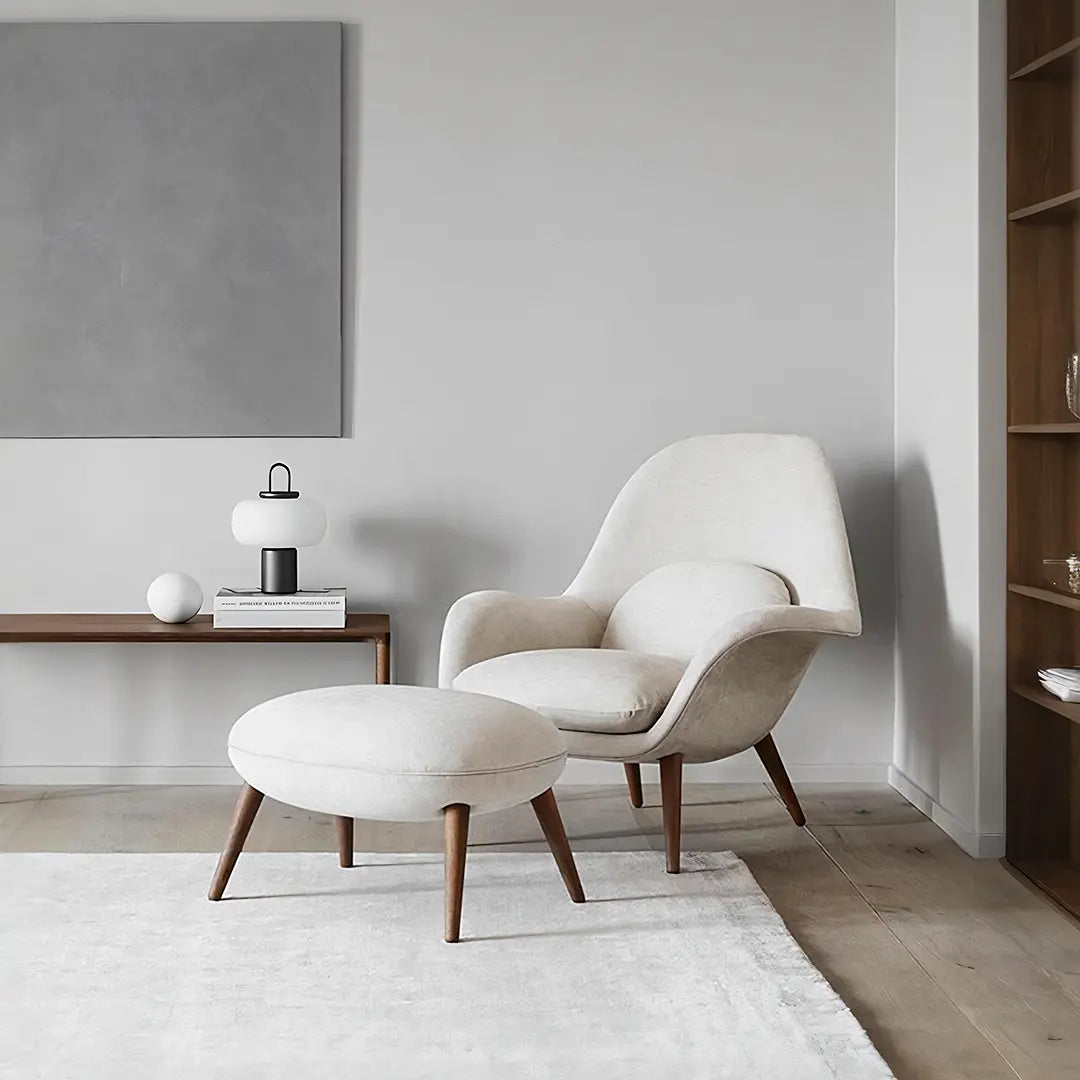 Fredericia Swoon Armchair And Footstool, Velvet, Brown Luxepalace.co.uk