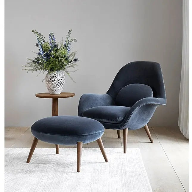 Fredericia Swoon Armchair And Footstool, Velvet, Brown Luxepalace.co.uk