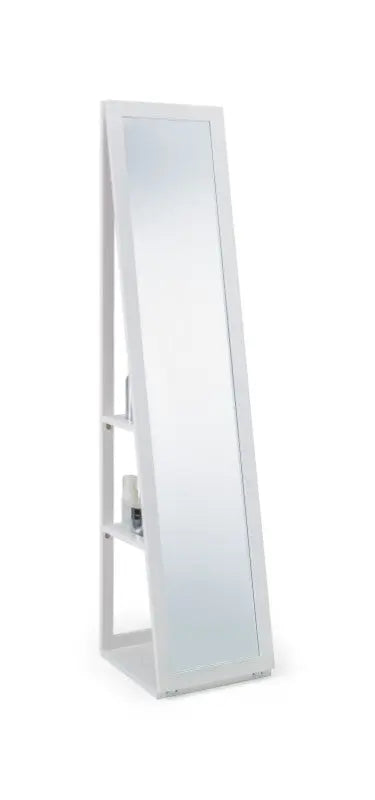 Fresco White Storage Mirror Luxepalace
