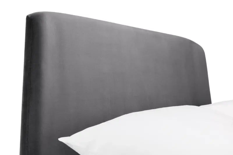 Frida Curved Velvet 135cm Double Bed - Grey Luxepalace