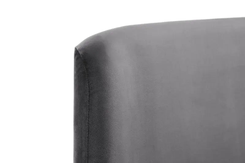 Frida Curved Velvet 135cm Double Bed - Grey Luxepalace