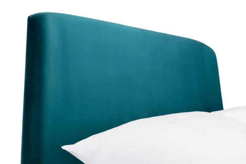 Frida Curved Velvet 135cm Double Bed - Teal Luxepalace