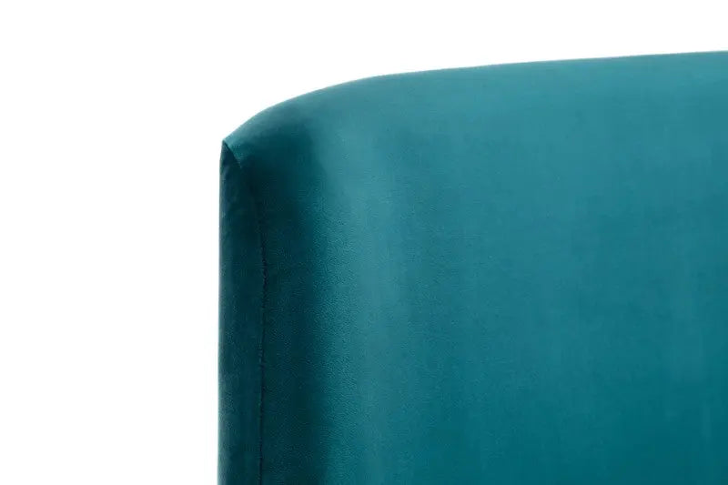 Frida Curved Velvet 135cm Double Bed - Teal Luxepalace