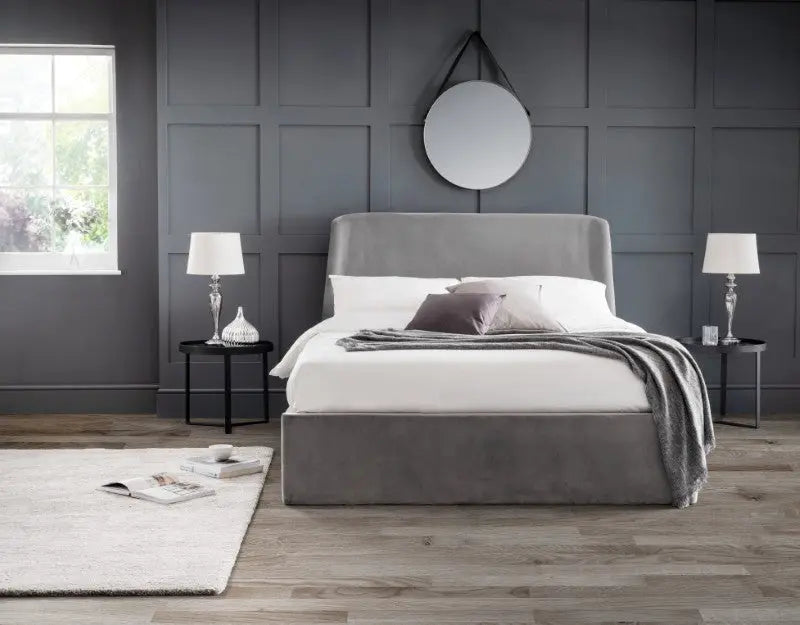 Frida Ottoman Storage 135cm Double Bed - Grey Luxepalace