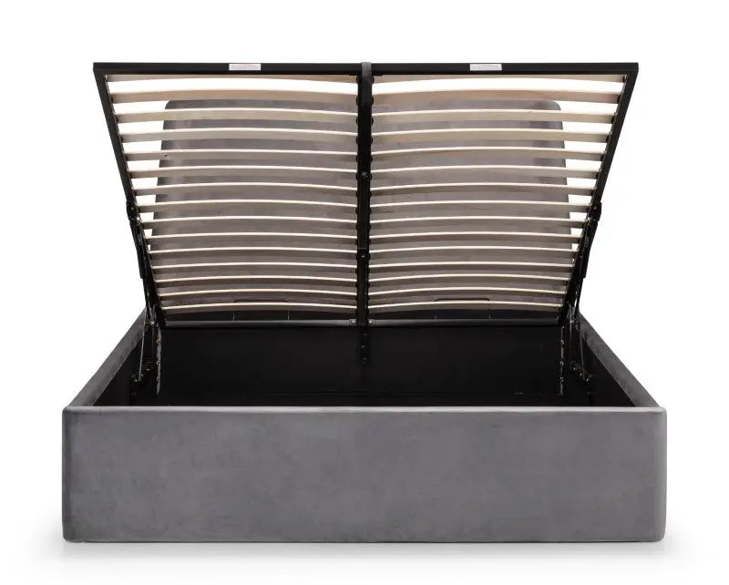 Frida Ottoman Storage 135cm Double Bed - Grey Luxepalace