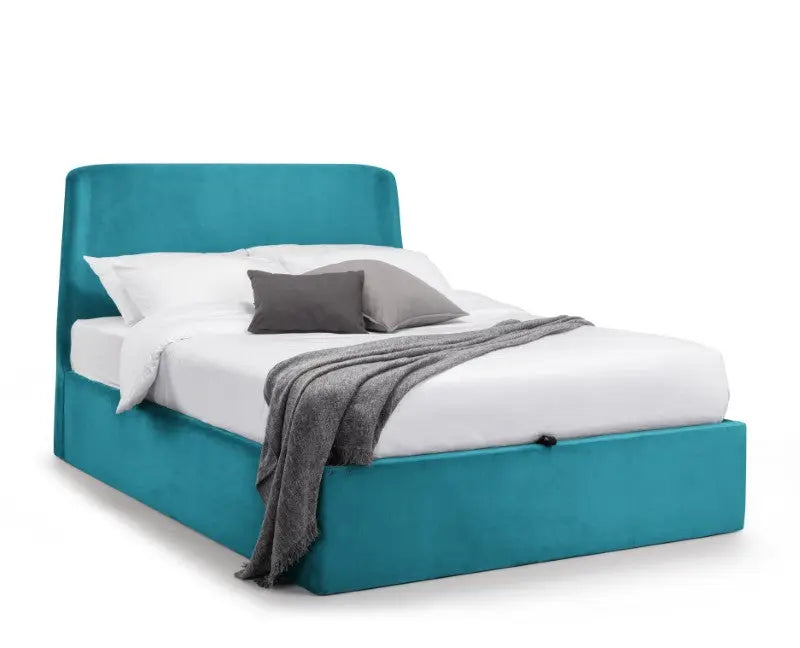 Frida Ottoman Storage 135cm Double Bed - Teal Luxepalace
