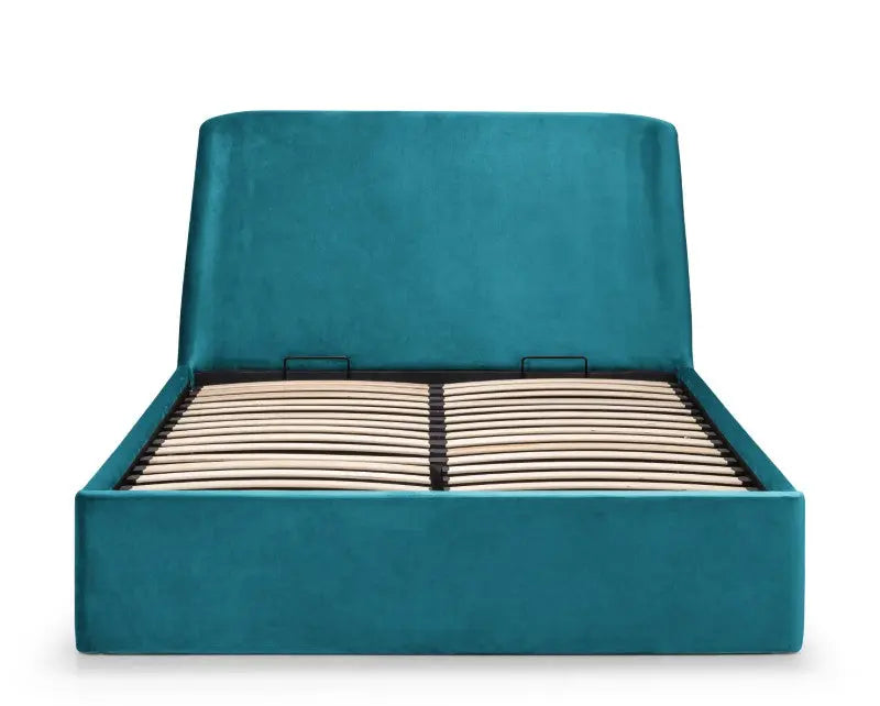 Frida Ottoman Storage 135cm Double Bed - Teal Luxepalace