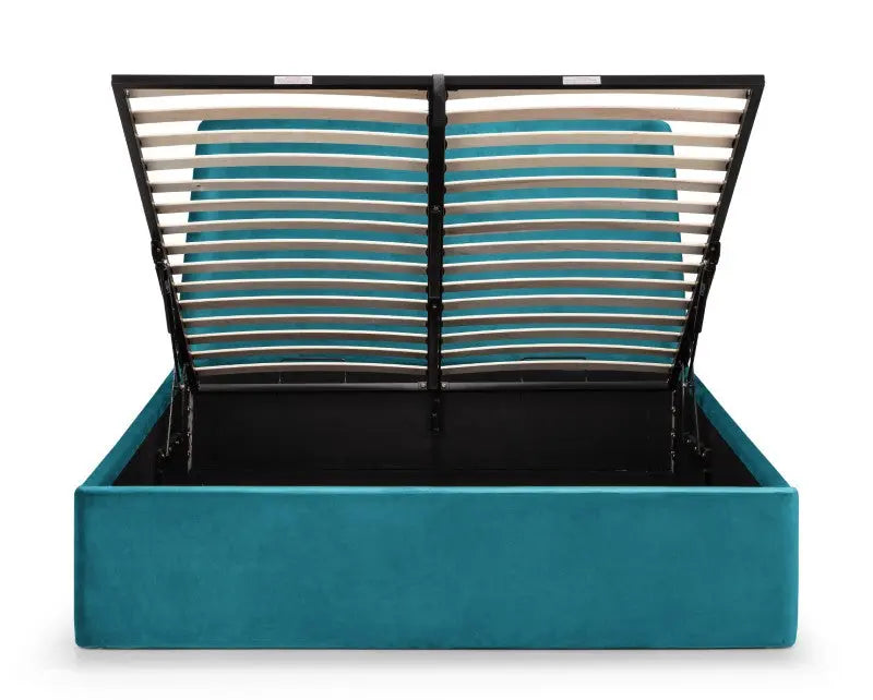 Frida Ottoman Storage 135cm Double Bed - Teal Luxepalace