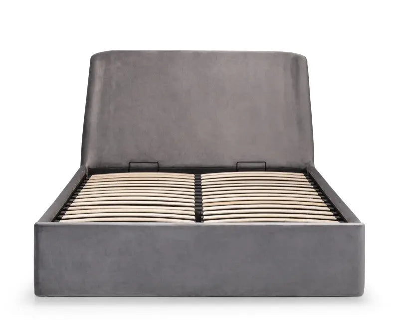 Frida Ottoman Storage 150cm King Bed - Grey Luxepalace