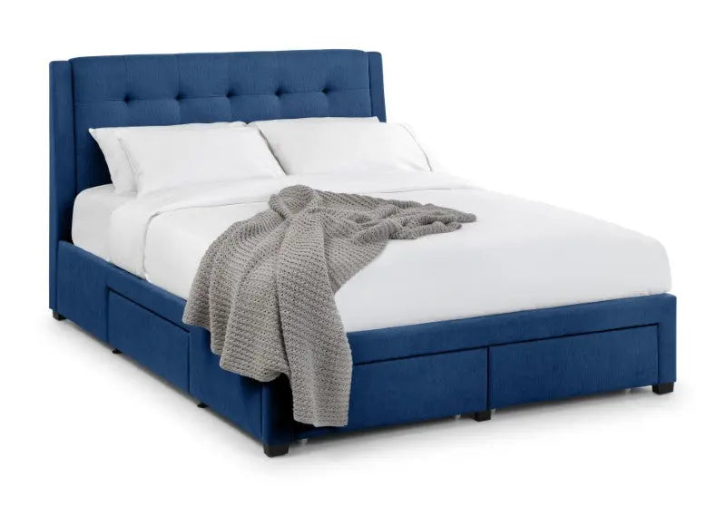 Fullerton 4 Drawer 150cm King Bed Blue Luxepalace