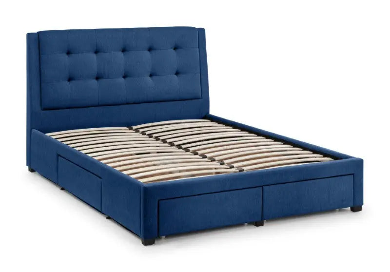 Fullerton 4 Drawer 150cm King Bed Blue Luxepalace