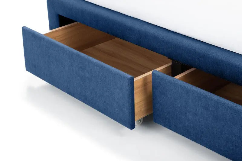 Fullerton 4 Drawer 150cm King Bed Blue Luxepalace