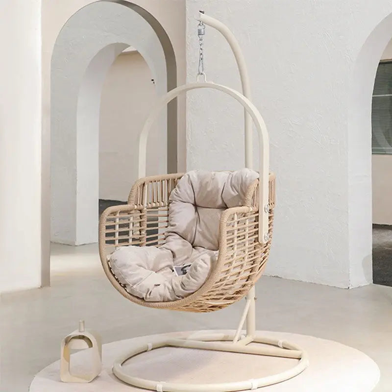 Galilea Rattan Garden Hanging Egg Chair with Stand, Indoor / Outdoor Furniture Luxepalace.co.uk