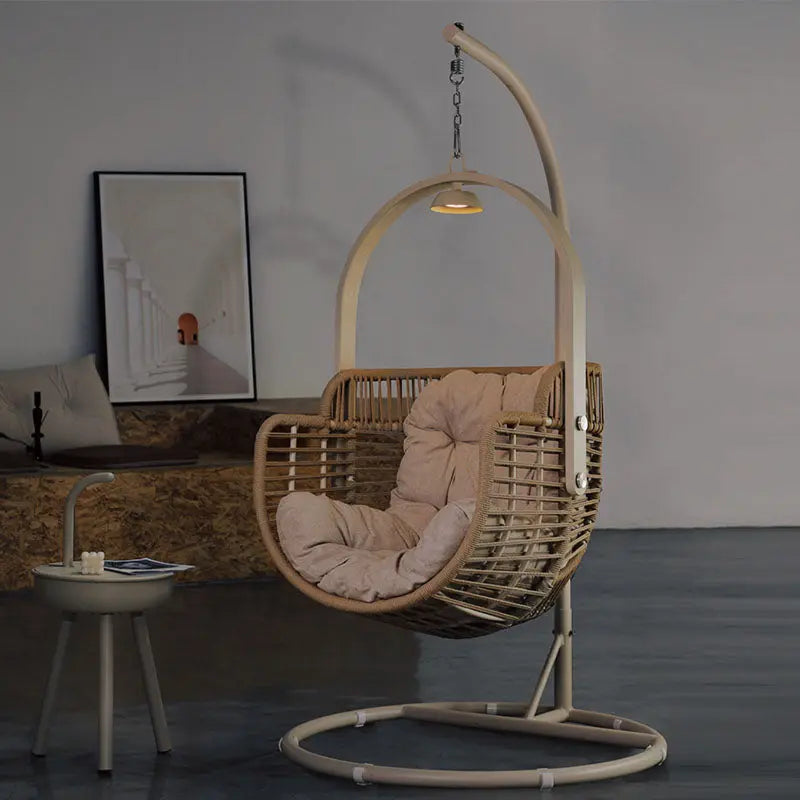 Galilea Rattan Garden Hanging Egg Chair with Stand, Indoor / Outdoor Furniture Luxepalace.co.uk