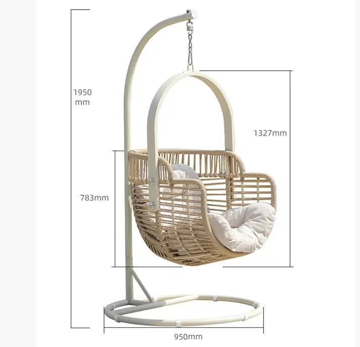 Galilea Rattan Garden Hanging Egg Chair with Stand, Indoor / Outdoor Furniture Luxepalace.co.uk