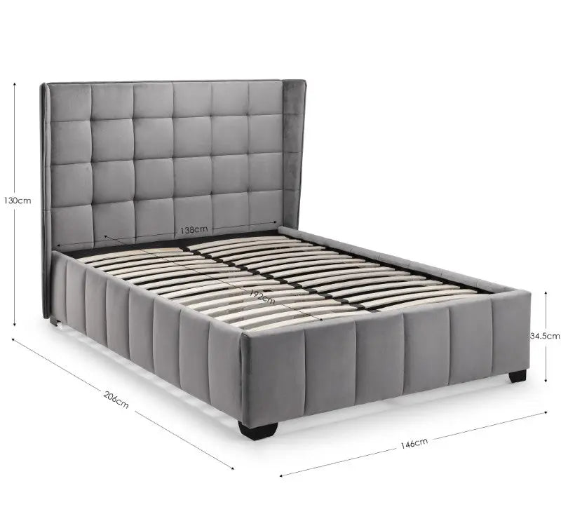 Gatsby 135cm Double Bed - Light Grey Luxepalace