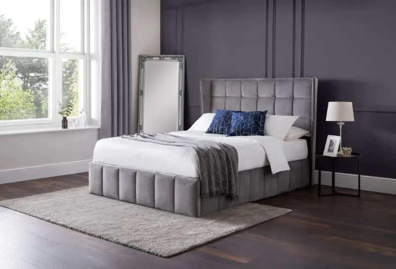 Gatsby Ottoman Storage 135cm Double Bed - Light Grey Luxepalace