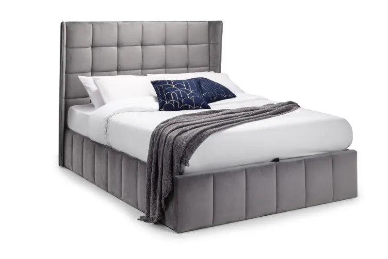 Gatsby Ottoman Storage 150cm King Bed - Light Grey Luxepalace