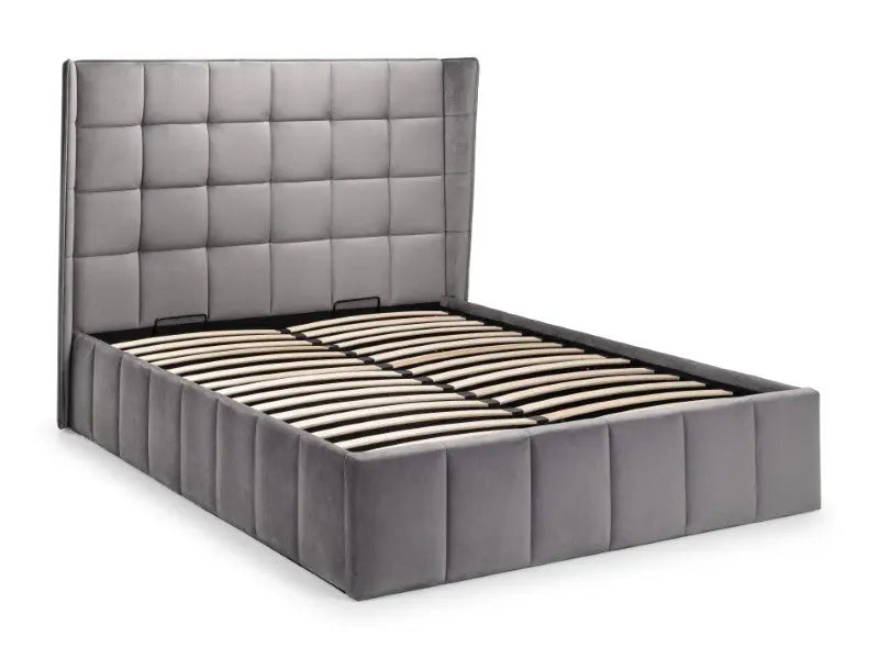 Gatsby Ottoman Storage 150cm King Bed - Light Grey Luxepalace