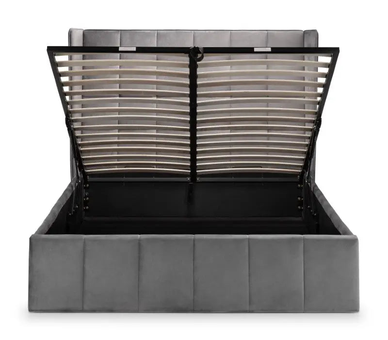 Gatsby Ottoman Storage 150cm King Bed - Light Grey Luxepalace