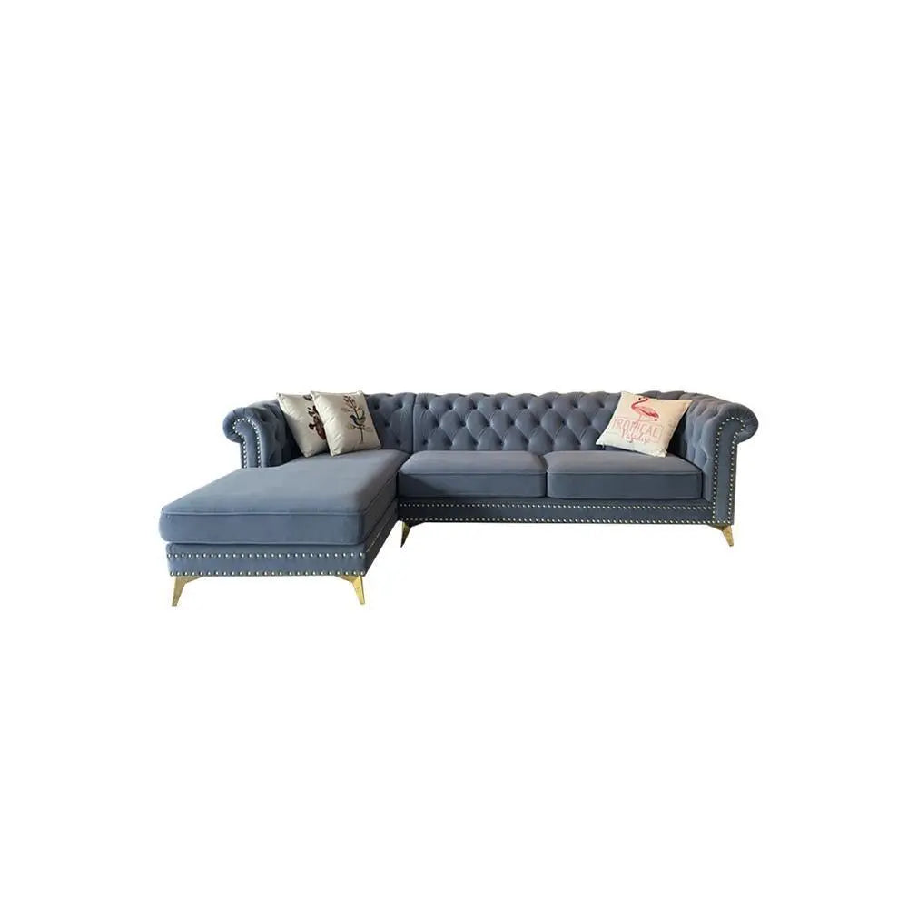 Glamour Three Seater Corner Sofa, Velvet Luxepalace.co.uk
