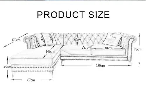 Glamour Three Seater Corner Sofa, Velvet Luxepalace.co.uk