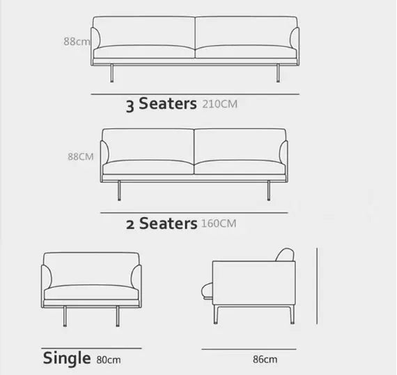 H81 Hamilton Two Seater / Three Seater Sofa, Italian Genuine Leather Luxepalace.co.uk