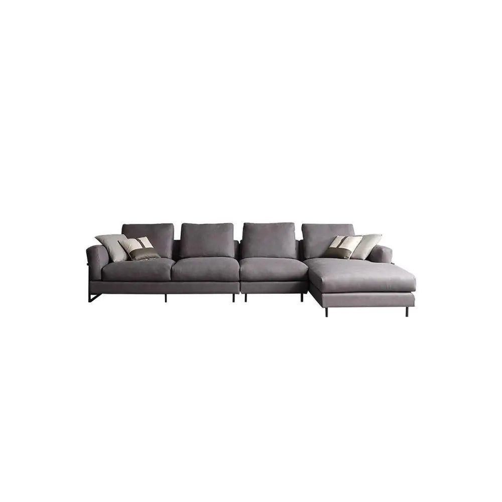 H92 Grey Four Seater Corner Sofa, Leathaire, Multiple Color Luxepalace.co.uk