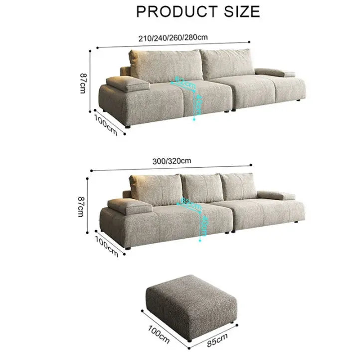 Hank L10 Four Seater Sofa, Linen Luxepalace.co.uk