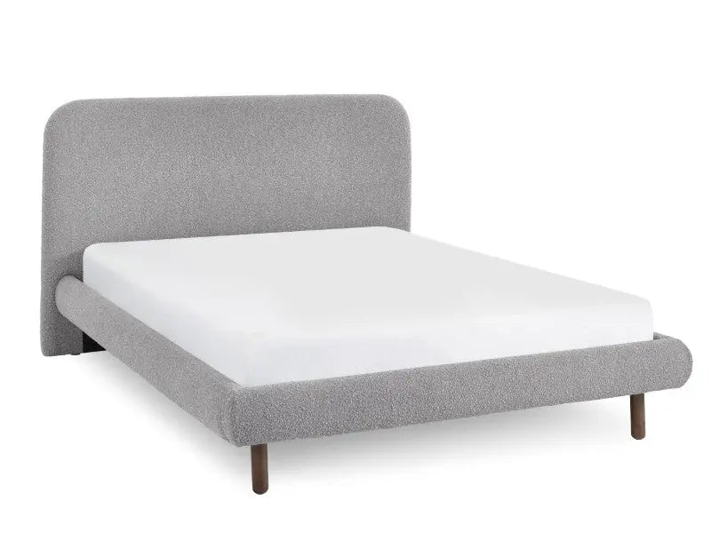 Hannah King Bed 150Cm - Grey Boucle Luxepalace