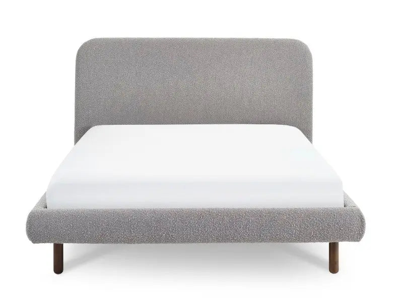 Hannah King Bed 150Cm - Grey Boucle Luxepalace