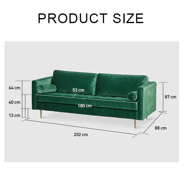 Hanoi Three Seater Sofa, Velvet Luxepalace.co.uk