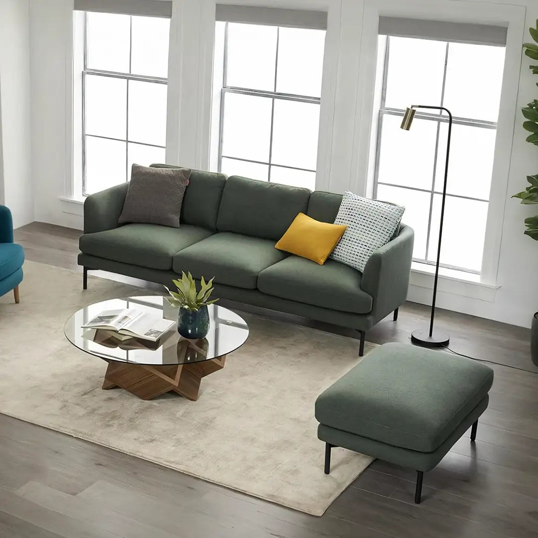 Haven Two Seater Sofa, Armchair, Green Linen Luxepalace.co.uk