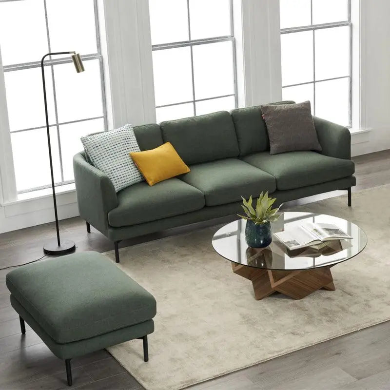 Haven Two Seater Sofa, Armchair, Green Linen Luxepalace.co.uk