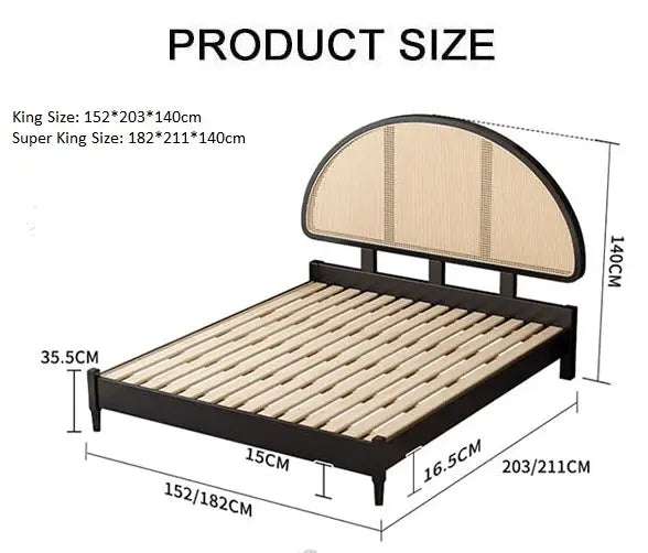 Heather King Size / Super King Size Bed, Rattan Luxepalace.co.uk